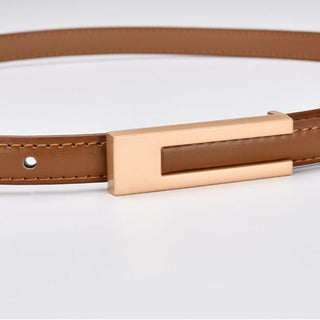 Women's Elegant Style Genuine Leather Belt with Polished Buckle