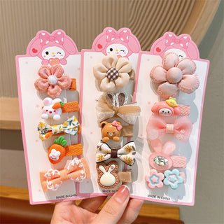 Children's Cute Floral and Bow Colorful Hairpin Hairclip