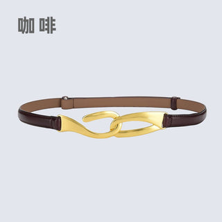 Exclusive Design Twist Buckle Slim Belt for Girls