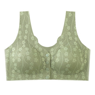 Korean style Seamless Front Open Button Comfortable Padding Bra