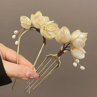 Lotus Flower Ancient Style U-Shaped Hairpin New Chinese Hairclip