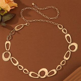 Women's Exclusive Golden Abstract Link Chain Belt