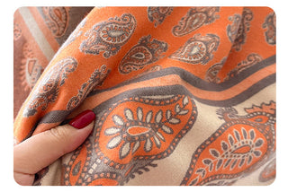 Luxury Bohemian Paisley Jacquard Style Shawl for Winter