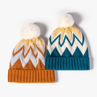 Western Style Knitted Rabbit fur Thick Warm Wool Beanie Hat