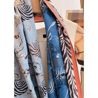 All Season Friendly Both Side Colorful Printed Women's Viscose Scarf
