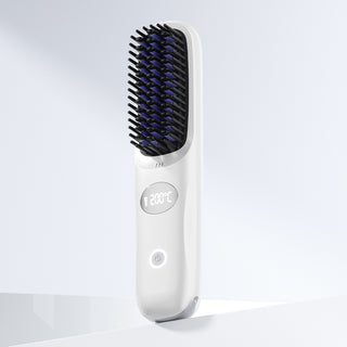 Cordless Portable Ceramic Negative Ion Hair Straightening Styling Brush Onyx