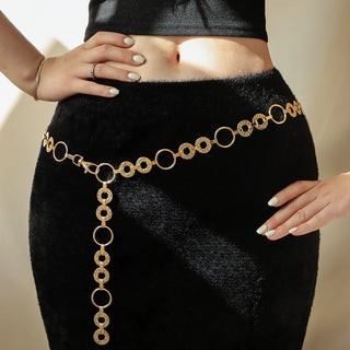 Trendy Women's Metal Circle Chain Weist Belt
