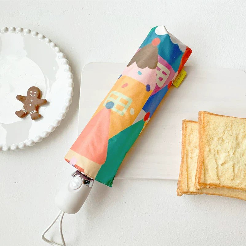 Illustrator hand-made automatic folding mini umbrella