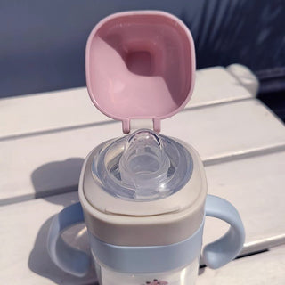 Baby Drinking Bottle Mum Pot with Straw and Anti Fall Features