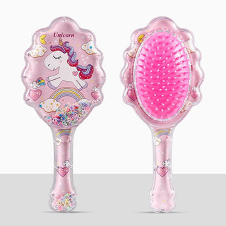Adorable Unicorn Glitter Hair Massage Brush for Girls