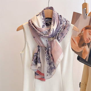 High Quality Luxury Retro Style Both sided Floral Printed Viscose Scarf