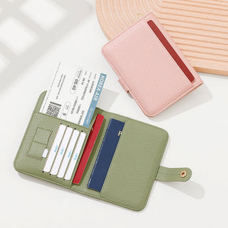PU Lather RFID Anti-Theft Travel Passport & Card Holder For women