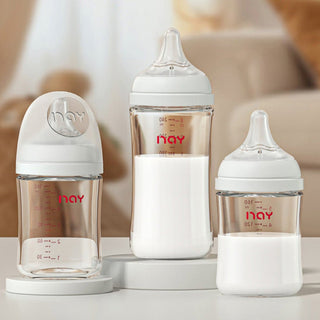 Noair Anti Choking Glass Feeding Bottle for Baby
