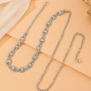 Rhinestone Inlaid Women's Waist Chain Fashionable Belt