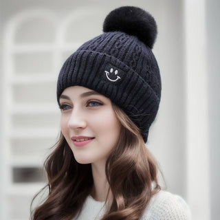 Women's Thick Furball knitted Warm Ear Protection Beanie