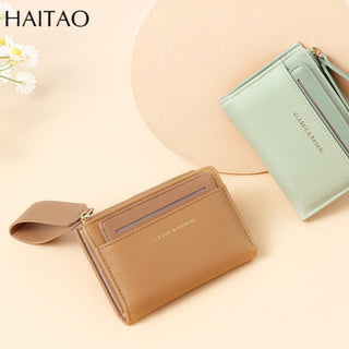 Women's High Quality Solid Color Zipper Coin Purse Card Holder Wallet