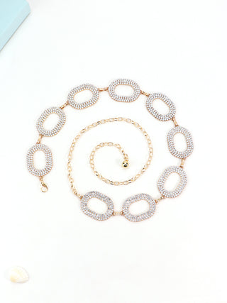 Crystal Partywear Rhinestone Waist Chain for Female