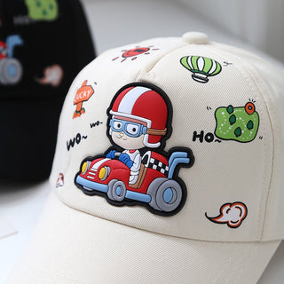Leather Label Graffiti Car Baseball Cap for Children