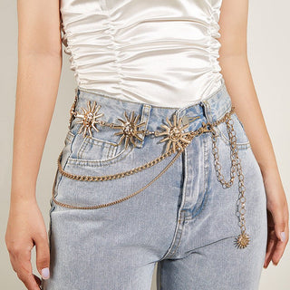 Moon & Star Shaped Elegant Waist Chain for Female