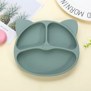 Infant integrated compartment Anti Slip Silicon Dine Plate for Children