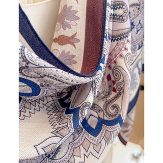 Luxurious Both-sided Two-color Paisley Pattern Printed Viscose Scarf