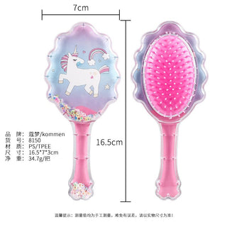 Adorable Unicorn Glitter Hair Massage Brush for Girls