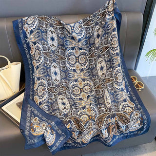 Retro Printed European Style Premium Cotton and Linen Scarf