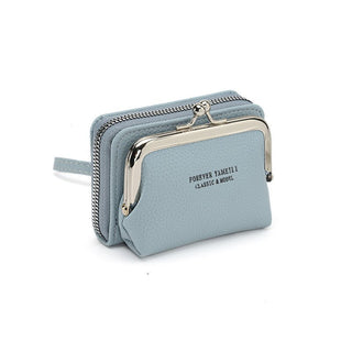 Women's Thin Compact Clutch Style Coin Purse Wallet