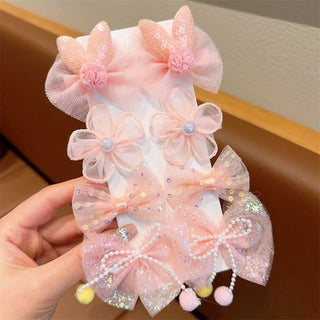 Cloth flower Super Fairy Cute Bows Hairpin Set