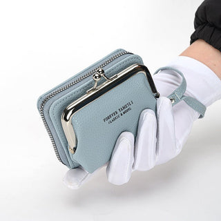 Women's Thin Compact Clutch Style Coin Purse Wallet