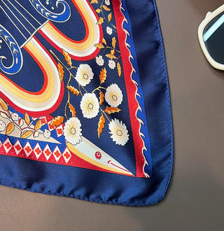 Ethnic Style Multicolor Printed Satin Silk Scarf
