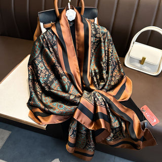 Traditional Retro Design Women's Elegant Satin Silk Scarf