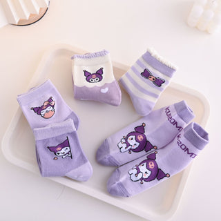 5 Pieces Set Korean Style All Seasons Soft and Comfortable Cotton Socks for Kids