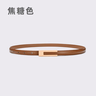 Women's Elegant Style Genuine Leather Belt with Polished Buckle