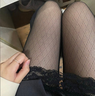 Anti-snagging Small Diamond Lattice Mesh Stockings Durable Thin Base Stockings