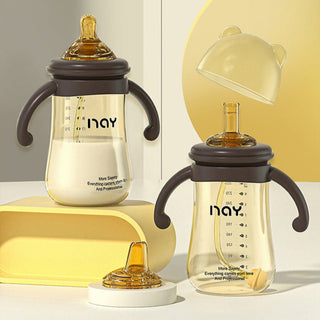 Noair Brand 3 in 1 Nano Silver Antibacterial Straw Feeding Bottle with Handle