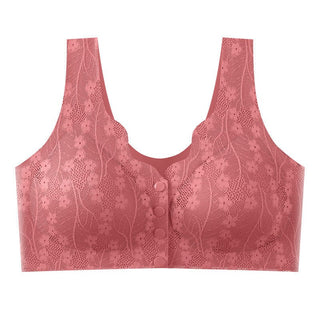 Korean style Seamless Front Open Button Comfortable Padding Bra