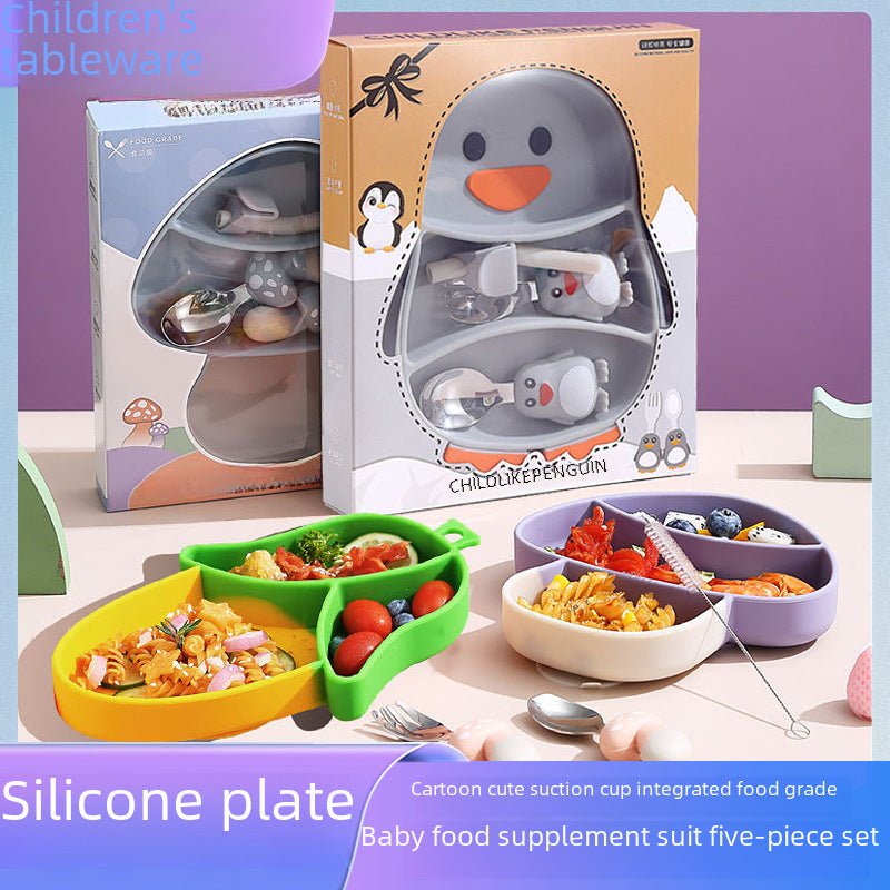Children's Attractive Cartoon Shaped Multichambered Silicone Dinner Plate