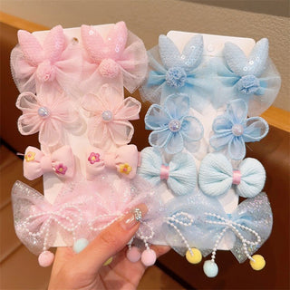 Cloth flower Super Fairy Cute Bows Hairpin Set