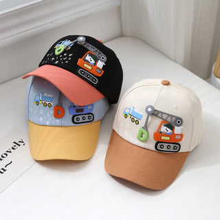 3D Crane Flagged Comfy Baseball Cap for Kids