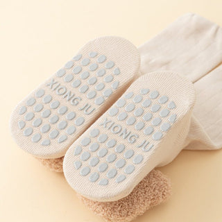 Cute Bear All Seasons Breathable Knee Socks with Non-Slippery Pad for Baby