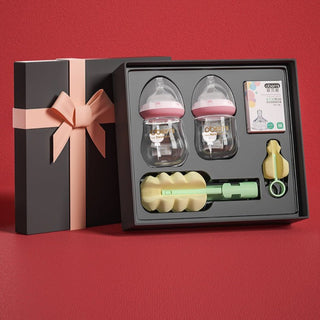 Oberni Brand Exclusive Glass Bottle and Bottle Cleaner Gift Box Set for Baby