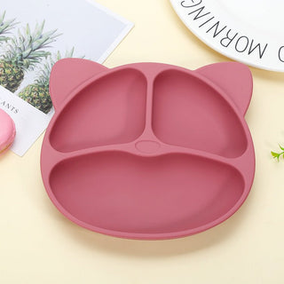 Infant integrated compartment Anti Slip Silicon Dine Plate for Children