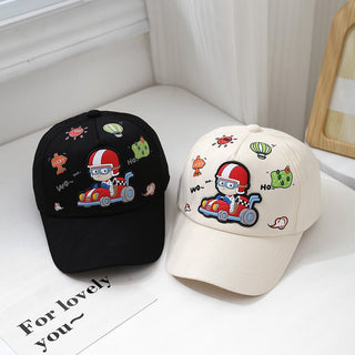 Leather Label Graffiti Car Baseball Cap for Children