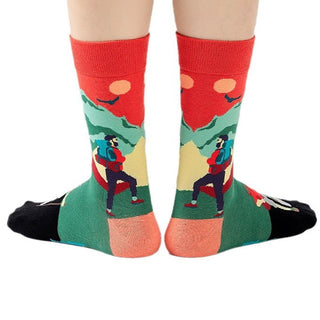 Cartoon color trendy cotton autumn and spring socks for men & women