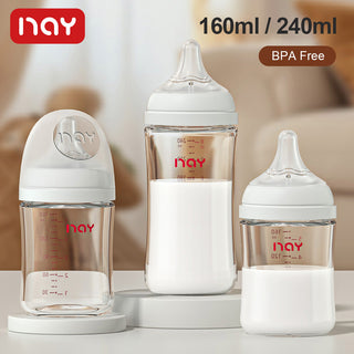 Noair Anti Choking Glass Feeding Bottle for Baby