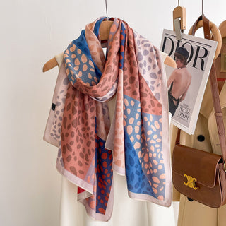 Double-sided Colorful patterned Classic Leopard Print Women's Viscose Scarf