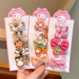 Children's Cute Floral and Bow Colorful Hairpin Hairclip