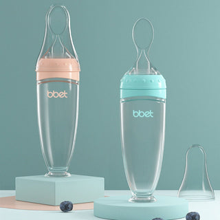 BBET Brand Baby Silicone Rice Paste Spoon Feeding Bottle