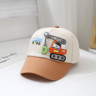 3D Crane Flagged Comfy Baseball Cap for Kids